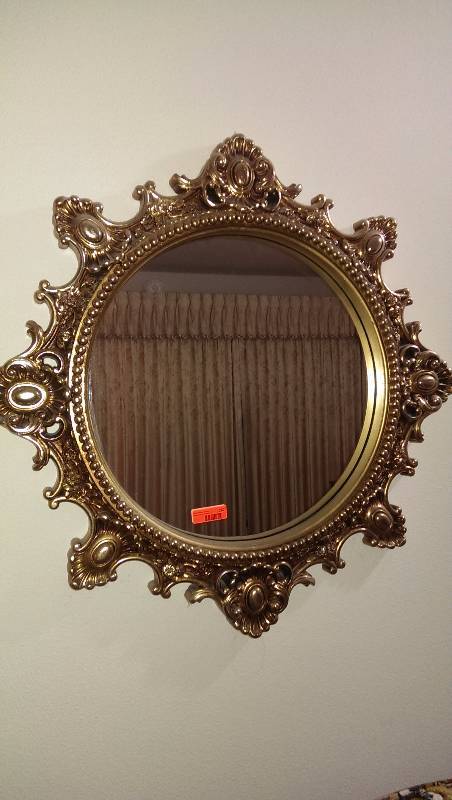 Large round mirror