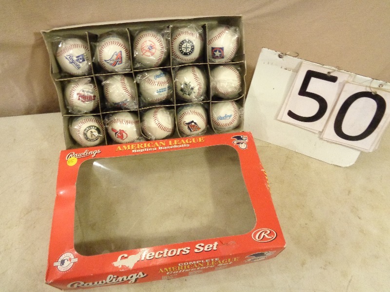 American League Replica Baseballs Collector Set