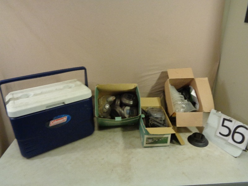 Coleman Cooler and Assorted Solar Lights
