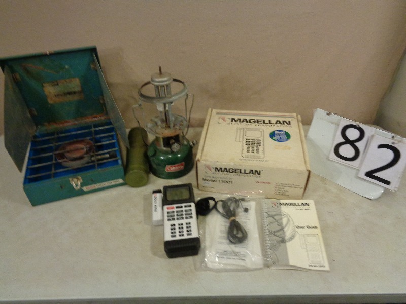 Camp Stove, GPS, and Lantern