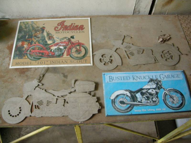 lot 184 image: Metal motorcycle signs