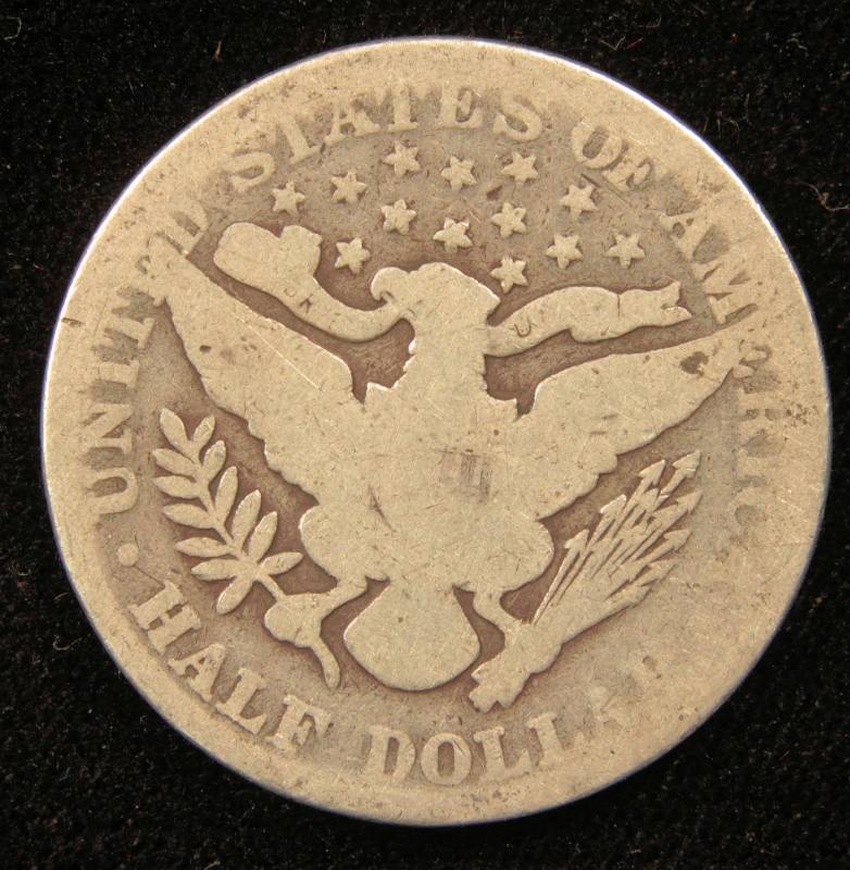 lot 2 image: 1902 BARBER SILVER HALF DOLLAR