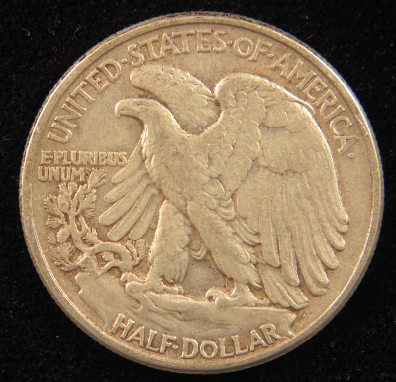 lot 12 image: 1945 WALKING LIBERTY SILVER HALF DOLLAR VF