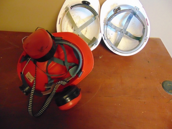 lot 98 image: (3) Hard Hats