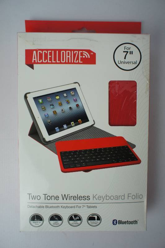 Accellorize Universal 7 Two Tone Wireless Keyboard Folio Case