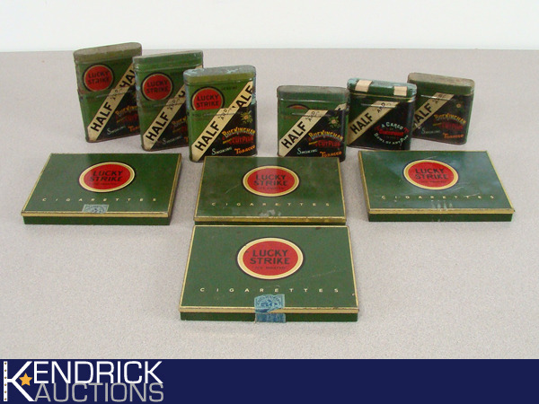 Lot of 10 Old Lucky Strike Tobacco Tins