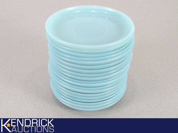 Lot of 18 Fire King Blue Delphite Saucers