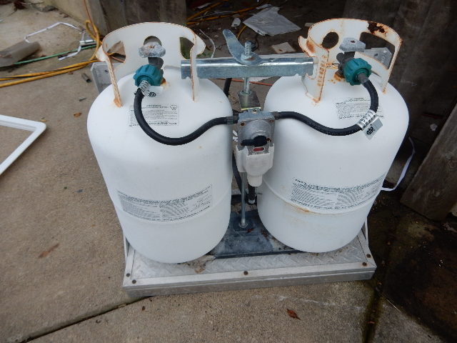 lot 101 image: 2, larger propane tanks and stand