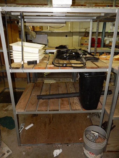 lot 55 image: Heavy Duty Shelves.. Made from Angle Iron