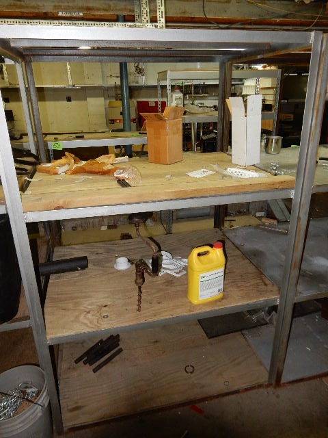 lot 54 image: Heavy Duty Shelves.. Made from Angle Iron