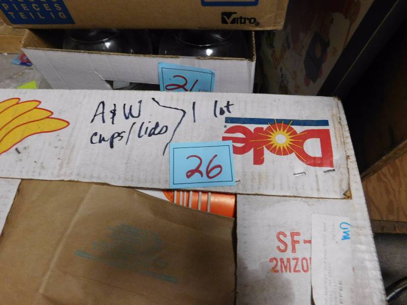 large lot of A&W cups and lids Six are cool vintage plastic cups see photos