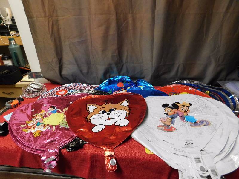 very large lot of Mylar balloons birthday and other themes see photos