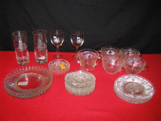 large lot of glass serving ware see photos