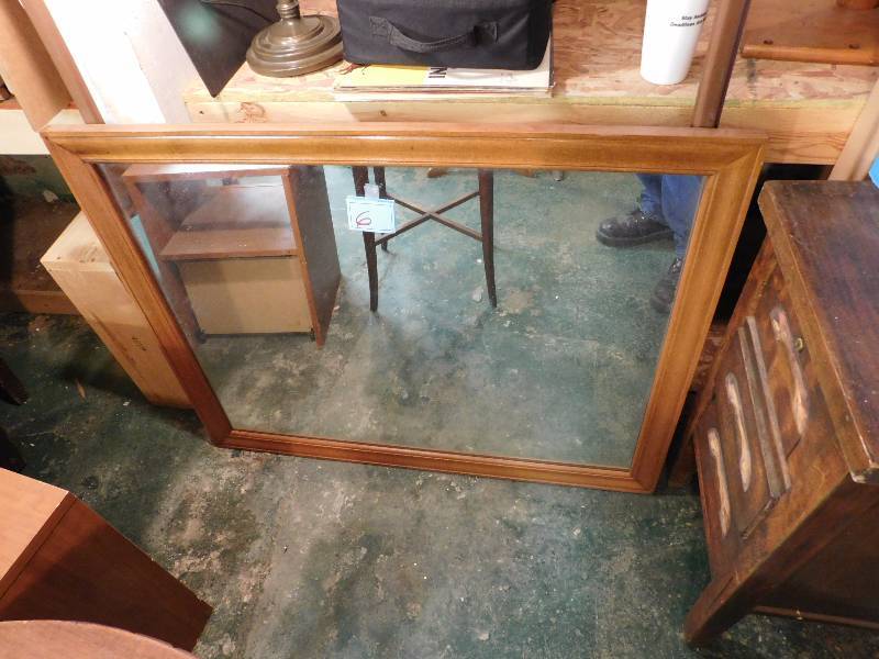 large heavy wooden bedroom mirror dresser mount or wall mount