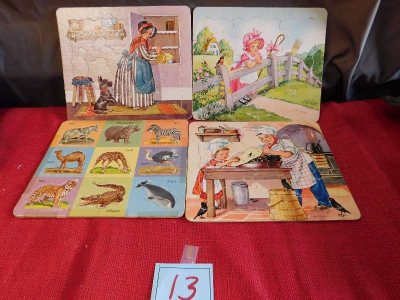 4 very cute vintage childrens puzzles