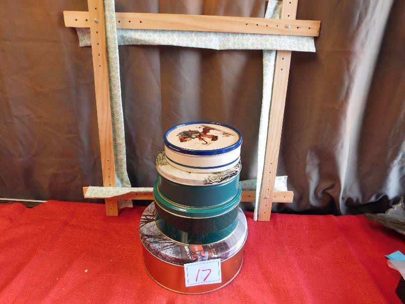 4 tins of sewing items see photos