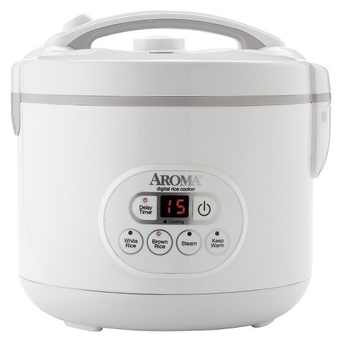 lot 19 image: Aroma 12-Cup Digital Rice Cooker and Food Steamer
