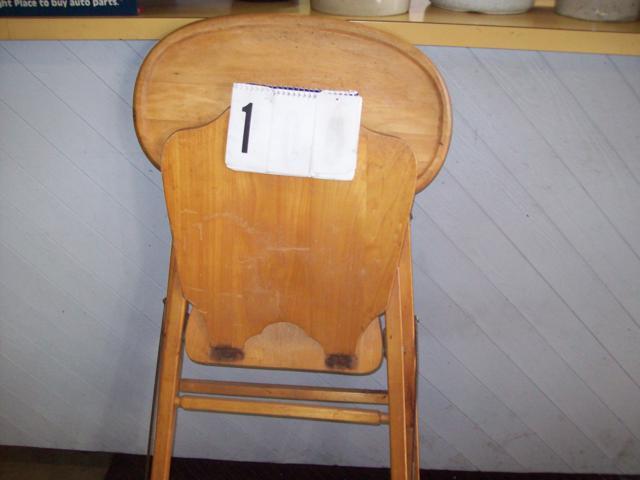 Vintage Folding Wooden High Chair