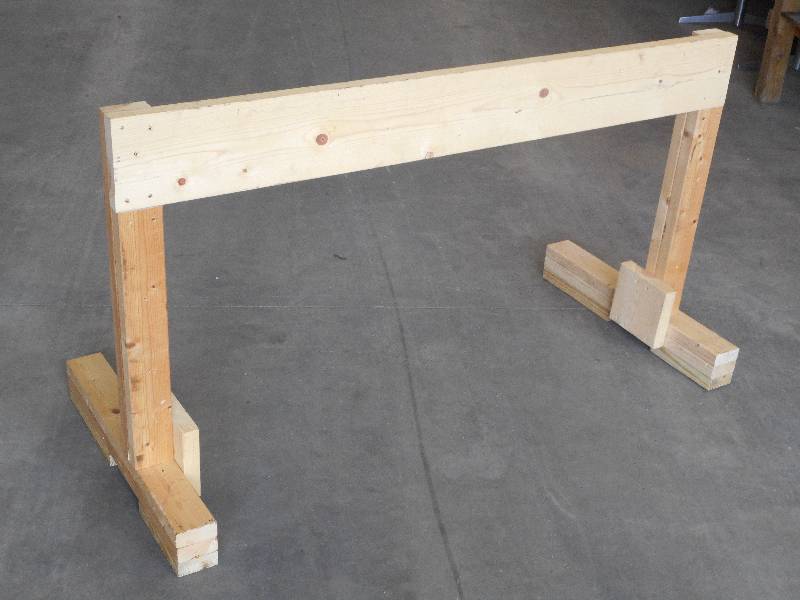 lot 9 image: Homemade Wooden Outboard Motor Stan...
