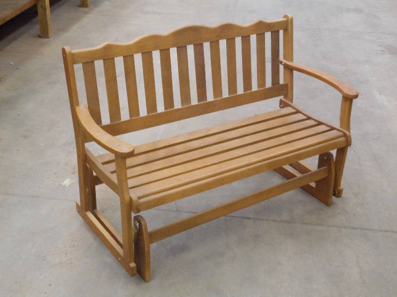 lot 24 image: Wooden Rocker Bench...