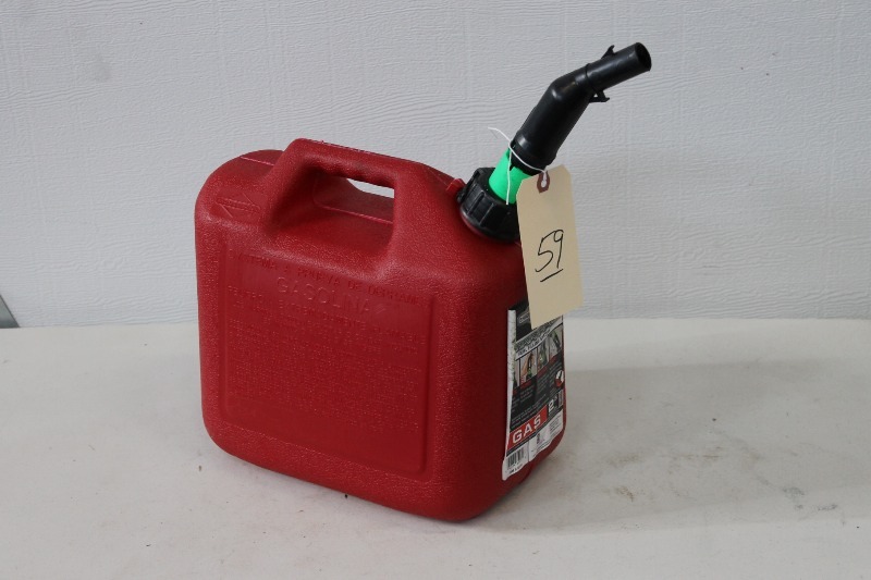 lot 59 image: Plastic Gas Can - spill-proof system, 2.5 gal.