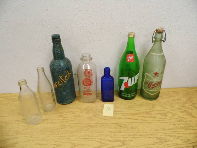 Bottles - Coke, 7up, Milk Bottle