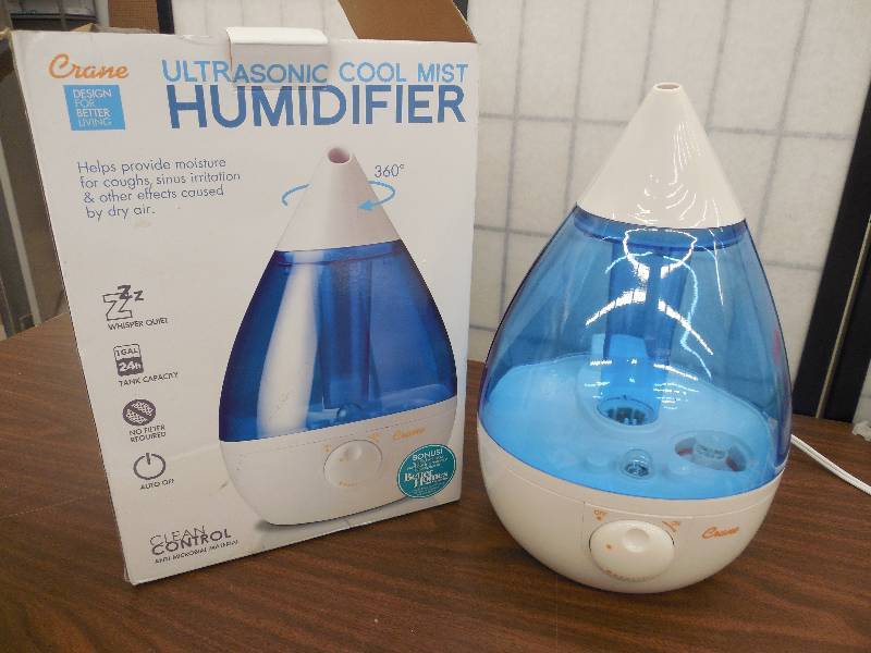 lot 41 image: Crane Drop Ultrasonic Cool Mist Humidifier with 1.0 Gallon Capacity