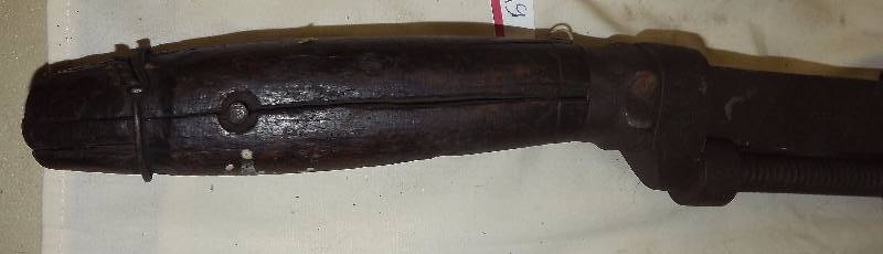 lot 27 image: Vintage Wooden Handled Wrench Tool