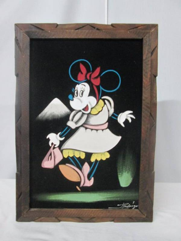 lot 103 image: Minnie Mouse Wood Frame Painting