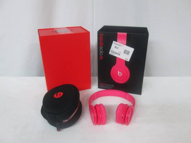 lot 14 image: Beats by Dr. Dre Solo Headphones Drenched in Pink