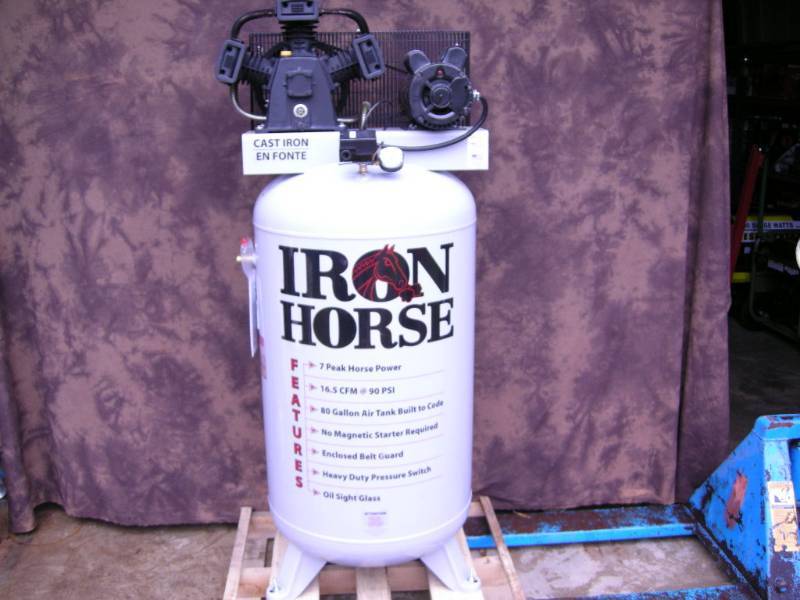 lot 77 image: Iron Horse 80 Upright Air Compressor