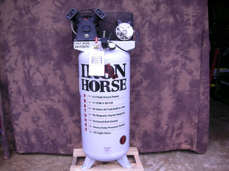 lot 104 image: Iron Horse 60 Upright Air Compressor