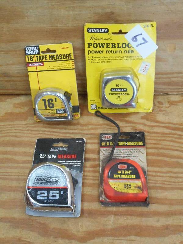lot 67 image: Lot Of (4) Unused Tape Measures ...