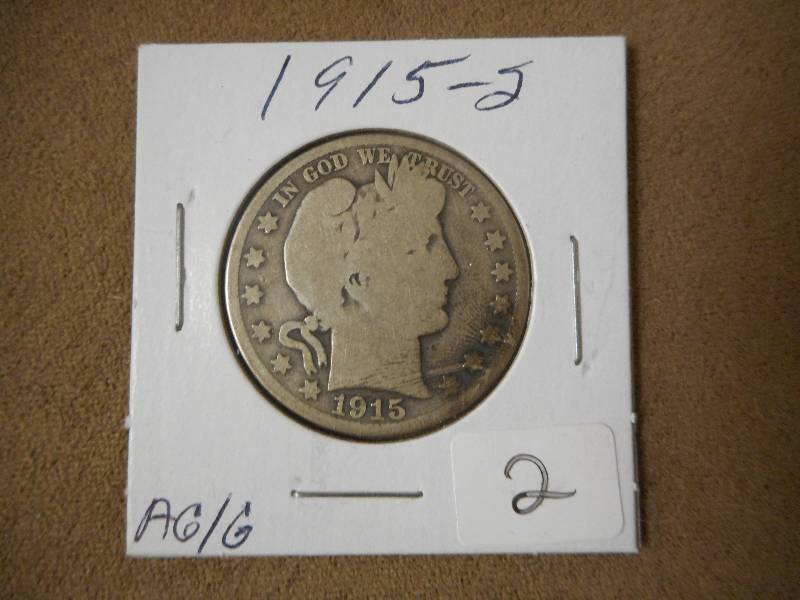 1915-S Barber Half Dollar, AGG...
