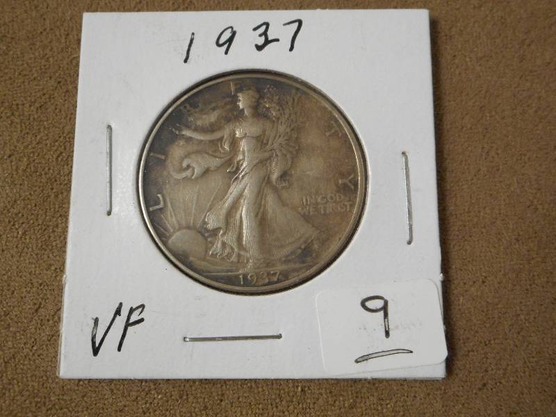 1937 Half Dollar, VF With Some Tarn...