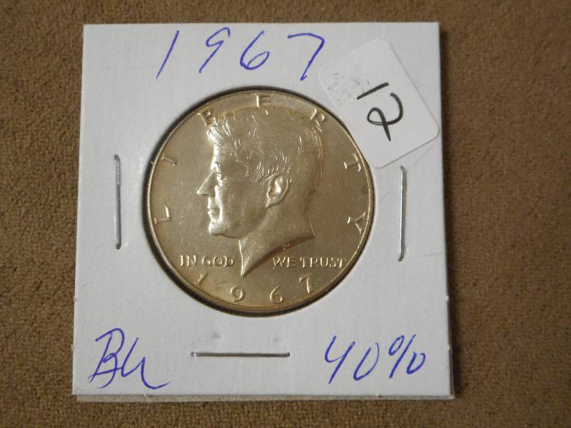 1967 Kennedy Half Dollar, 40% Silve...