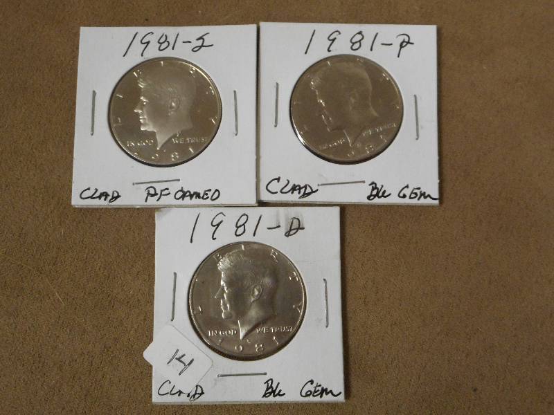 1981 Kennedy Set, Clad, 3 Mints, BU...