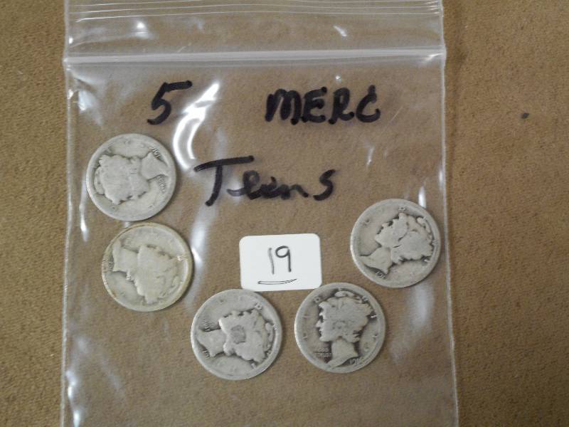 (5) Mercury Dimes From The Teens ...