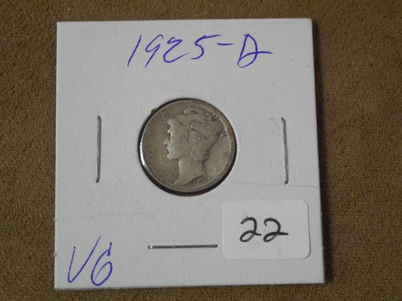 1925-D Mercury Dime, VG...
