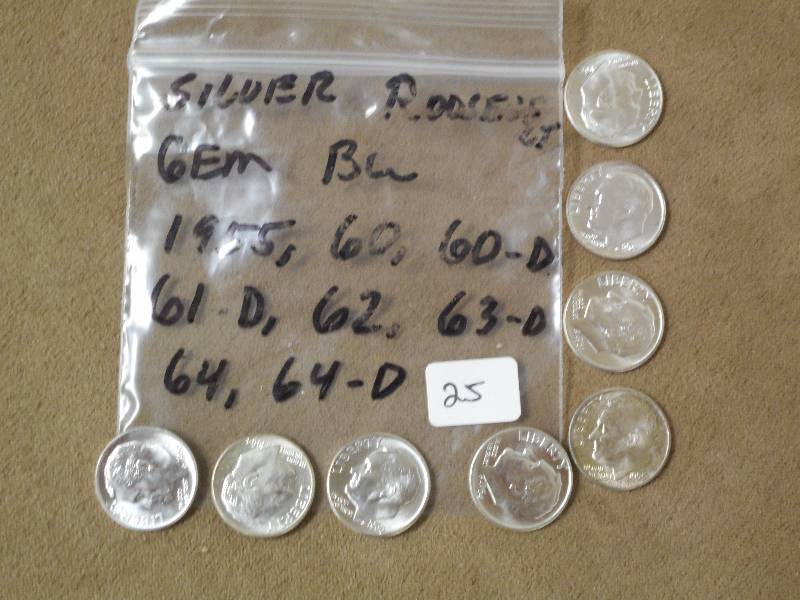(8) Brilliant Gem Silver Roosevelts...