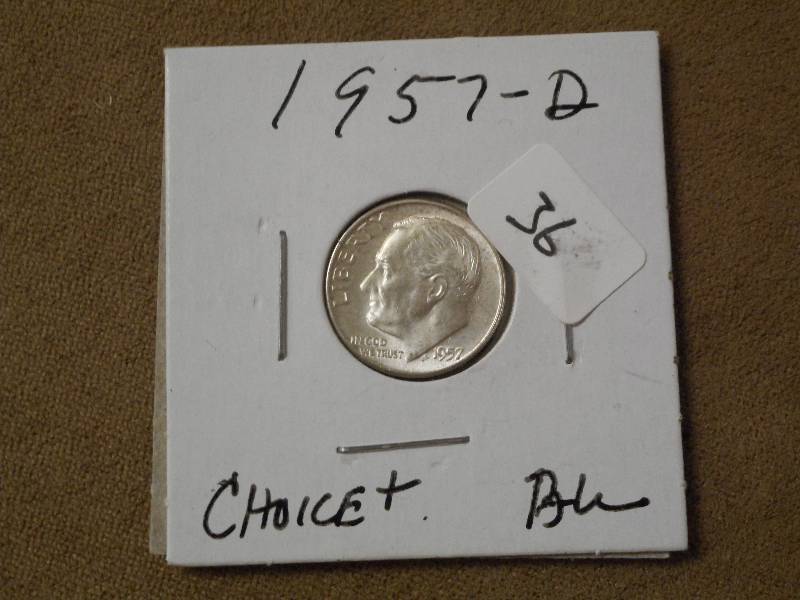 1957-D Gem BU Roosevelt Dime ...