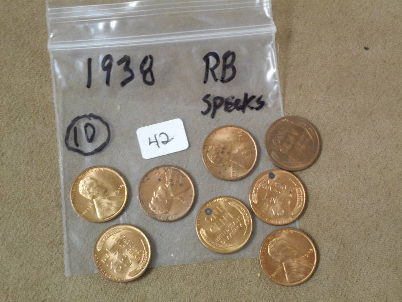 (10) 1938 UNC RedBrown Wheat Pen...