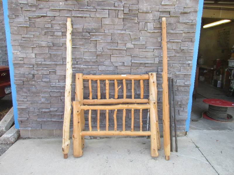Twin log bed frame
