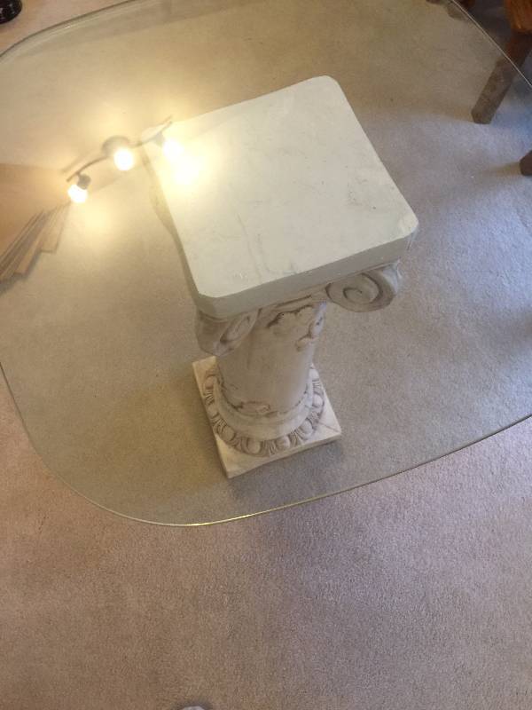 Glass Pedestal Table