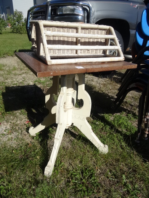 Vintage Wood Table 19 X 19 X 23