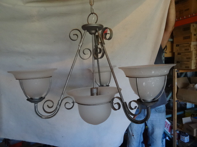 Seville 5 Light Chandelier, Silver Rust