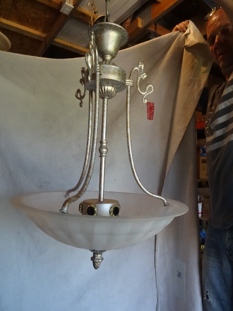 Charleston 5 Light Bowl, Antique Silver