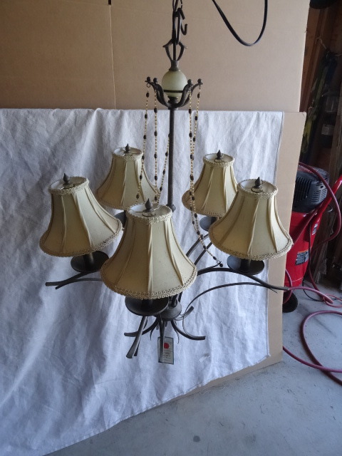 Estrusan Slate Finish 5 Light Chandelier