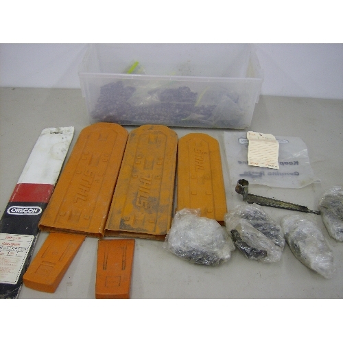 Chainsaw chains, parts, bar, tools
