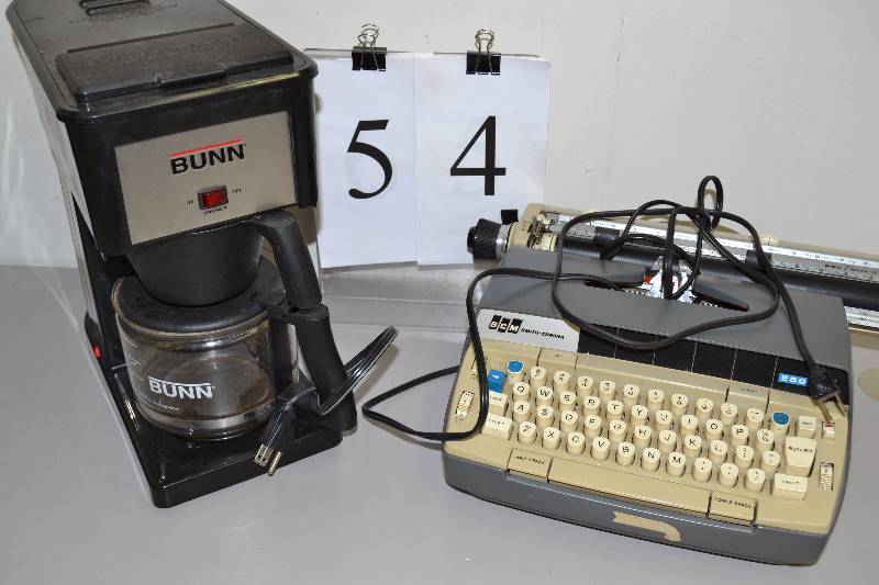 lot 54 image: Bunn coffee maker & typewriter